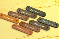 本革タグ「fait main」（仏語「手作り」）ゴールド・シルバー カシメ付き 3枚入り 【ハンドメイド 金 銀 …