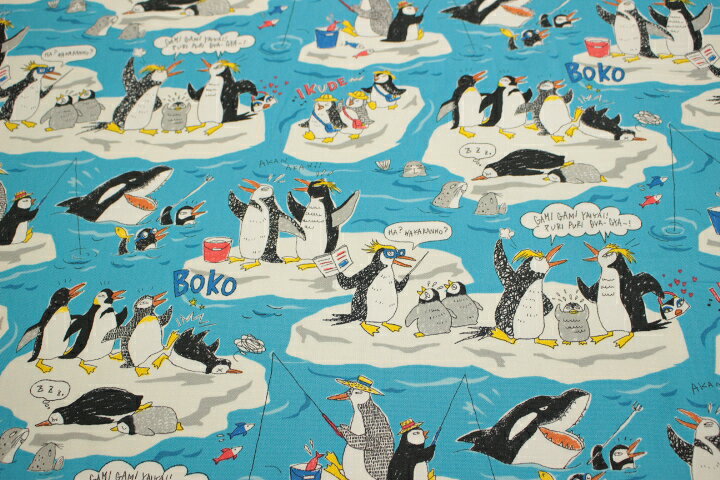 楽天市場 Kawaguchi Miyako イワトビペンギン オックス 10cmあたり キャラクター 生地 布 入園 入学 裁縫道具と布の店handmade In