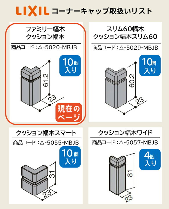 楽天市場】【LIXIL純正｜正規品】【出隅コーナーキャップ / ファミリー 