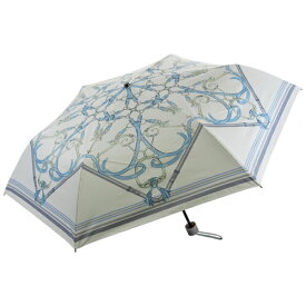 ソレイユ　ミニ傘　ベルトスカーフ柄　ブルー│傘・レインウェア・雨具　日傘・晴雨兼用傘
