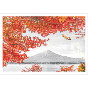 【クリスマス】 グリーティングライフ 和風ミニサンタカード SJ−74 富士山紅葉