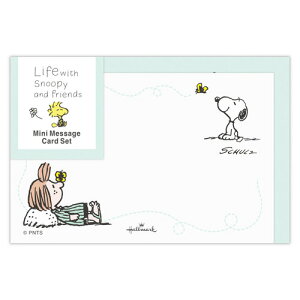 ホールマーク(Hallmark) ミニメッセージカードセット スヌーピー Life with Snoopy and Friends 30816 グリーン