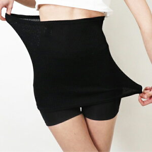 絹屋 シルクリブ腹巻 SO4813 06鉄黒