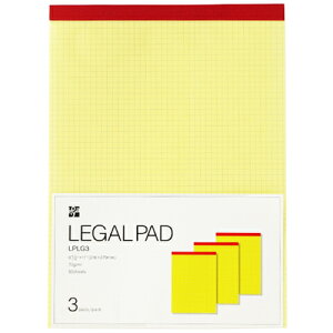 伊東屋 リーガルパッドL LPLG3 方眼 イエロー 3冊入