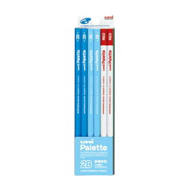 三菱鉛筆　ユニ　パレット　ダース箱　6角　K55632B　2B　パステルブルー＋赤鉛筆│鉛筆・鉛筆削り　鉛筆