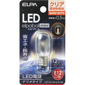 ELPA　LEDナツメ　LDT1CL−G−E12−G106│LED電球・LED蛍光灯