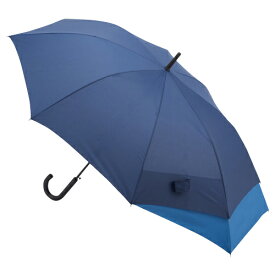 hands＋　バックパックを守れるジャンプ長傘　65cm　ネイビー×ブルー│傘・レインウェア・雨具　傘