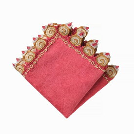 近沢レース店　シーズンタオルハンカチ　ロールケーキ　レッド