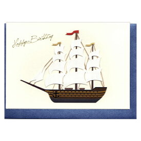 リーフワークカンパニー　ハンドメイド　バースデーカード　帆船│カード・メッセージカード　バースデー・誕生日カード