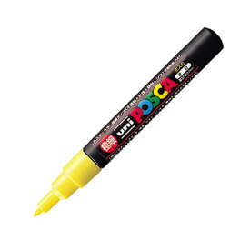 三菱鉛筆　ユニ　ポスカ　水性極細　PC−1M　黄│マーカー・サインペン・蛍光ペン　サインペン・水性マーカー