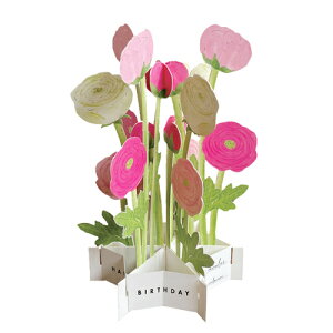 グリーティングライフ バースデーブルーミングカード KE−33 ラナンキュラス