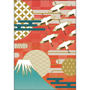 グリーティングライフ 和風フォーマルカード 刺しゅう SN−121 鶴と富士