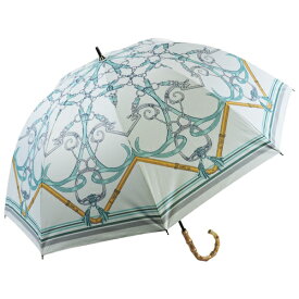 ソレイユ　ショート傘　ベルトスカーフ柄　グリーン│傘・レインウェア・雨具　日傘・晴雨兼用傘