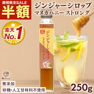 【半額目玉SALE★6/11 9:59まで】 しょうが ジンジャーシロップ マヌカハニーストロング 250g 瓶 ジンジ…