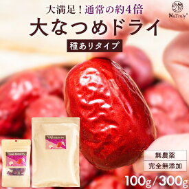 [まとめ買いで最大996円OFF] なつめ 寧夏 大なつめ ドライ 種あり ｜ 100g ｜ 300g │ 大粒 ナツメ ドライフルーツ 棗 大容量 送料無料 大きい 砂糖不使用 無農薬 無添加 鉄分 鉄分補給 葉酸 食物繊維 カリウム ヘルシー 女性 薬膳