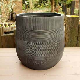 植木鉢 ファイバークレイ ストラMIX 丸型 57×57 ブラック 送料別見積 大型・割れ物