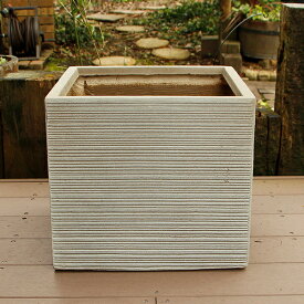 植木鉢 ファイバークレイ ストライプ 角型 50×46 送料別 大型・割れ物