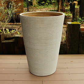 植木鉢 ファイバークレイ ストライプ 丸型 背高 50×70 送料別見積 大型・割れ物