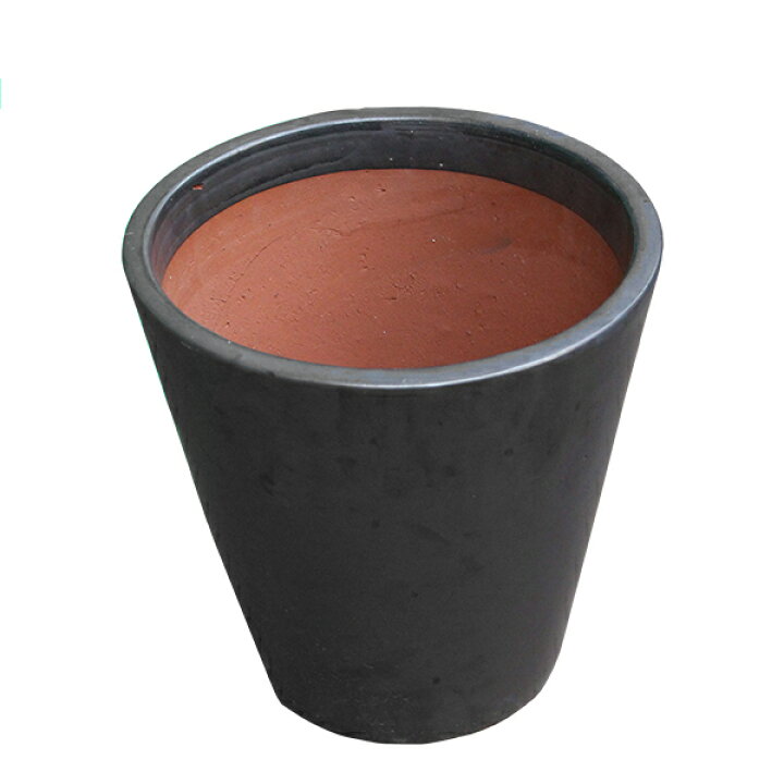 楽天市場】植木鉢 化粧鉢 グレーズド ラウンドポット ブラック 35×35  