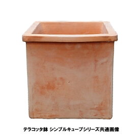 植木鉢 テラコッタ鉢 素焼き鉢 シンプルキューブポット VT107-40 40×40×40 24kg （7094418）同梱不可 送料別 通常配送
