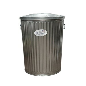 ゴミ箱 ブリキ缶 ふた付き 蓋付き / メッキゴミ箱 大 約121L ブリキ バケツ 6519814 送料別見積 大型・割れ物(190k)