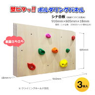 Asahi 壁ピタッ！ボルダリングパネル サイズ 910mm×605mm×18mm 3枚入り シナ合板（素地）爪付きTナット…