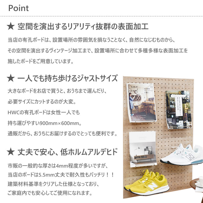 楽天市場】Asahi 有孔ボード 単品 サイズ 900ｍｍ×600ｍｍ×5.5ｍｍ 2枚