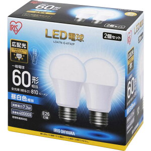 IRIS LED�d�� E26 �L�z�� 60�`���� �����F 2�Z�b�g LDA7NG6T52P