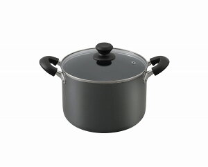 アイリスオーヤマ 鍋 22cm 深型 ガス火 IH対応 蓋付き ダイヤモンドコート ブラック DIS-P22D IRIS OHYAMA