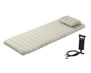 アイリスオーヤマ エアーベッド 簡易ベッド シングル 厚み13cm 極厚 専用ポンプで約2分で膨らむ エアーピロー付き 幅72×長さ193×厚さ13cm 車中泊 アウトドア 急な来客用 ベージュ IRIS OHYAMA ABD-1N