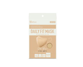 アイリスオーヤマ マスク 不織布 立体マスク 3Dマスク 30枚入 ふつうサイズ 幅約12×高さ約14cm 立体 個包装 小顔 デイリーフィット DAILY FIT カラーマスク 耳が痛くならない シルクベージュ IRIS OHYAMA RK-F30SSB