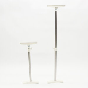 ステンレス 耐震突っ張りポール 2P Lサイズ 取付範囲:約65〜110? 圧縮強度:約200?(2本使用時) 家具の転倒を防止 耐震対策 防災 強力ジャッキ式 ホワイト HOM-7189