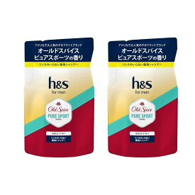 [2個セット] h&s for men ゴールド2in1シャンプーオールドスパイス ピュアスポーツの香り詰め替え 300g まとめ買い