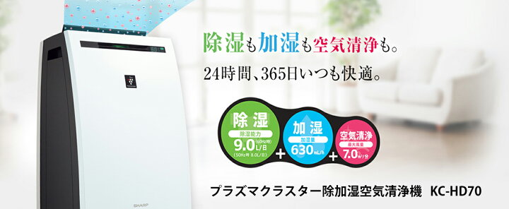 楽天市場】【中古-非常に良い】シャープ 除湿機 兼 加湿空気清浄機 