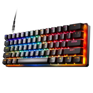 SteelSeries ���s�b�h�g���K�[ ���� �Q�[�~���O�L�[�{�[�h �~�j�T�C�Y Apex Pro Mini US �L�� �p��z�� OmniPoint�X�C�b�` 2�[in�[1�A�N�V�����L�[ ���� 64820 �u���b�N