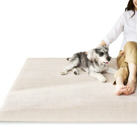 IRIS OHYAMA アイリスオーヤマ ペットマット 犬 猫Lサイズ ベージュ P-M1319 | ランチョンマット ソファ 廊下 キッチン 織物 風合い 床暖 滑りにくい クッション性 足腰 快適に 心地よく