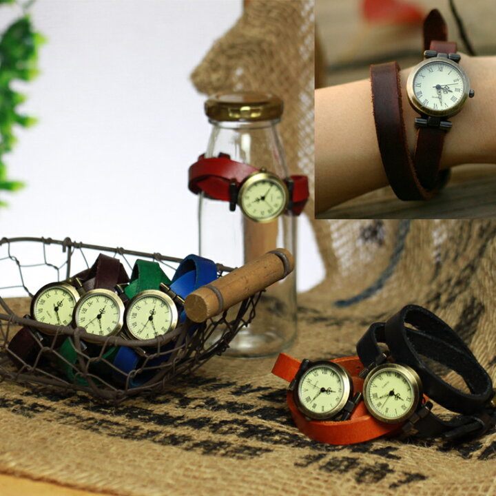 楽天市場 腕時計 レディース 時計 本革２連レザーウォッチ 全６色 レディース かわいい バンド レディース 腕時計 ブラック アンティーク 腕時計 レディース ラップウォッチ 腕時計 ペア 腕時計 革ベルト ユニセックス 腕時計 レザー 帽子屋 Handy Caps