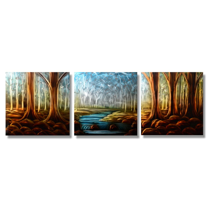 楽天市場 現代アート工房 メタルアート 現代絵画 インテリア 絵画 壁掛け 立体感のあるモダンアート ハンドメイド作品 ナチュラルライン 風景a 2fma 5 60 60cm 3 Second Floor