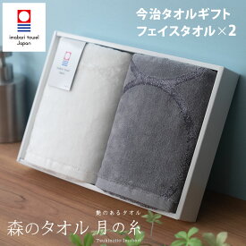 【 LINE登録で300円OFF 】 今治タオル 月の糸（サークル）白、グレー各1 プレゼント 今治タオル専用箱入り