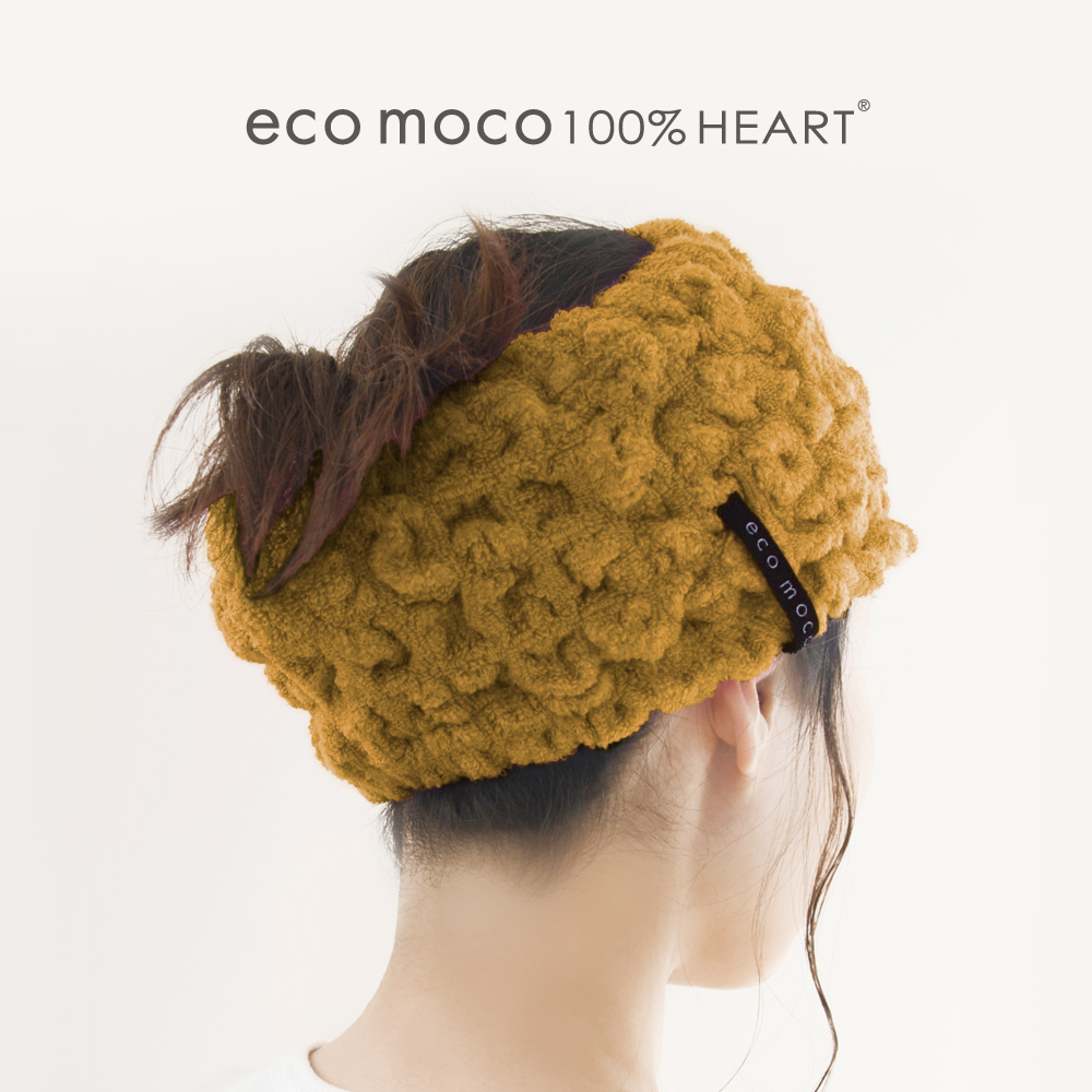 08 キャメル  ふっくら本物の肌触り♪ モコモコタオル ヘアーバンド レディース (無撚糸) MOCOMOCO Towel Hair Band Camel 日本製 ヘアーターバン
