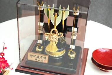 破魔弓7号サイズインテリア感覚で飾れるおしゃれな破魔弓飾り破魔矢コンパクトケースアクリル初節句初正月男の子お正月飾り縁起物贈り物天然羽送料無料
