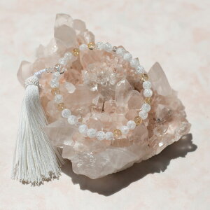 【11月誕生石 略式シトリン数珠】8mm玉 シトリン 水晶使用