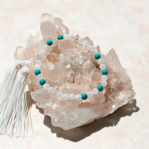 【12月誕生石 略式ターコイズ数珠】8mm玉 ターコイズ 水晶使用