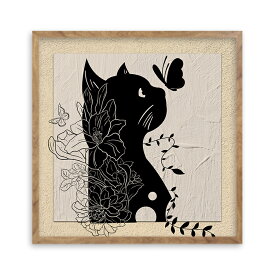 阪画屋 アートパネル アートボード ポスター 玄関 壁画 壁掛け 壁飾り 部屋飾り 飾り絵 絵 絵画 油絵 ソファの背景画 インテリア 現代 モダン フレーム 額付き 木枠付きの完成品 木目調 キャンバス 猫 ネコ ペット アニマル 動物 プレゼント ギフト 和風イラスト猫