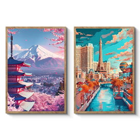 阪画屋 アートパネル アートボード ポスター 玄関 壁画 壁掛け 壁飾り 部屋飾り 飾り絵 絵 絵画 油絵 ソファの背景画 インテリア 現代 モダン フレーム 額付き 木枠付きの完成品 木目調 キャンバス 風水 風景画 プレゼント ギフト ゆめのキャンバス