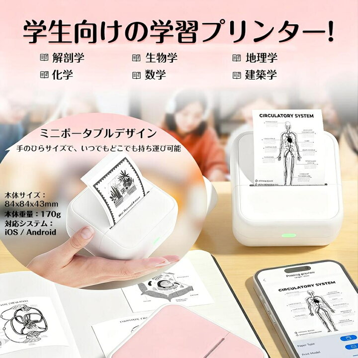 楽天市場】【新品登場！】S1 ミニサーマルプリンター スマホ対応 ミニ 
