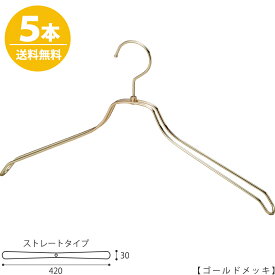 スチールハンガー/TSW-2468BR-BN-42 凹なしゴールド/5本セットメンズ 男性用 シャツ ワイシャツ Yシャツ ワイド42cm収納 クローゼット おしゃれ インテリア 雑貨 プレゼント ギフト 父の日 誕生日 引出物 内祝い クリスマス ハンガーのタヤ