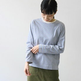 NATURAL LAUNDRYトラッド天竺 ボーダー ロングTシャツ