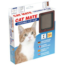 【PET-MATE】CATMATE ロッキングキャットドア　ブラウン　キャット フラップ【猫　ペットドア　ハウス　お出かけ】