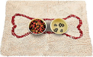 ※カフェマット あると便利!色見がおしゃれです!※【Soggy Doggy Doormat】ソギードギーマットSサイズ Beige/red bone【ドッグカフェ 介護 寝たきり 撥水 汚れ ナノテクノロジー】